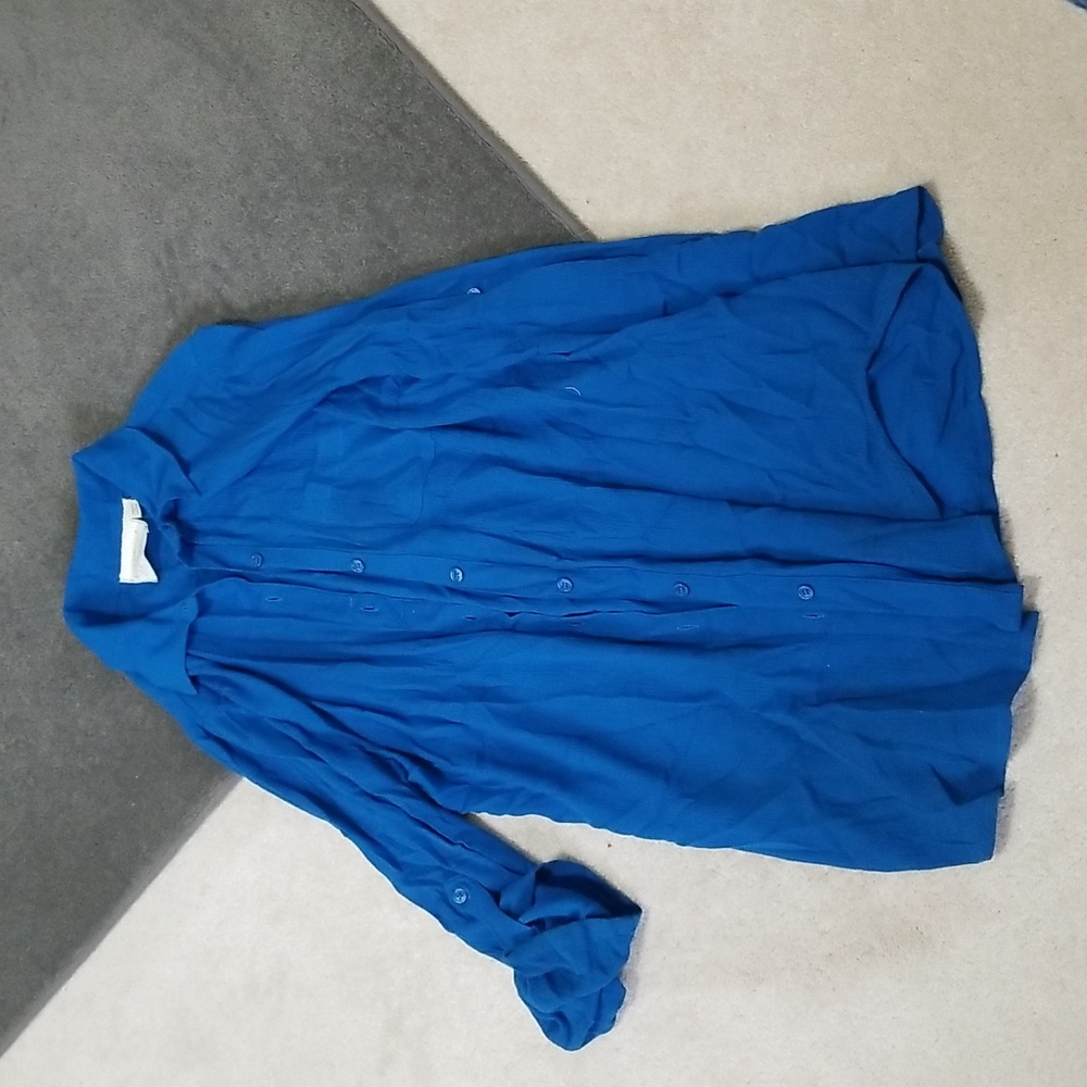 Green dragon blue button up shirt size small